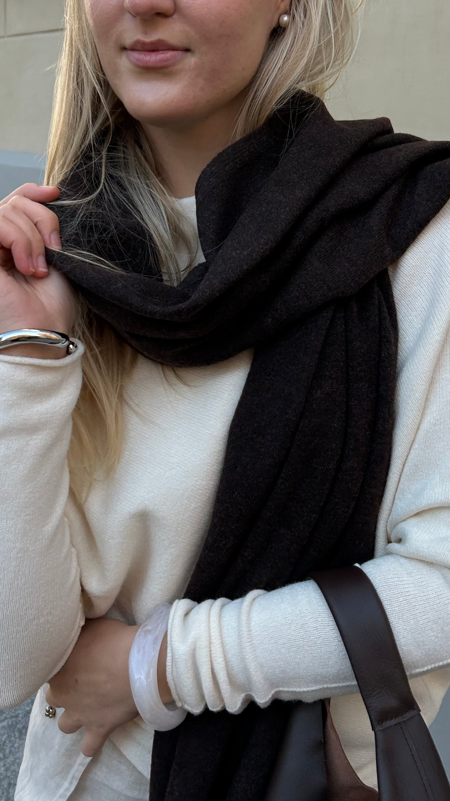 Effie, -scarf, melange brown