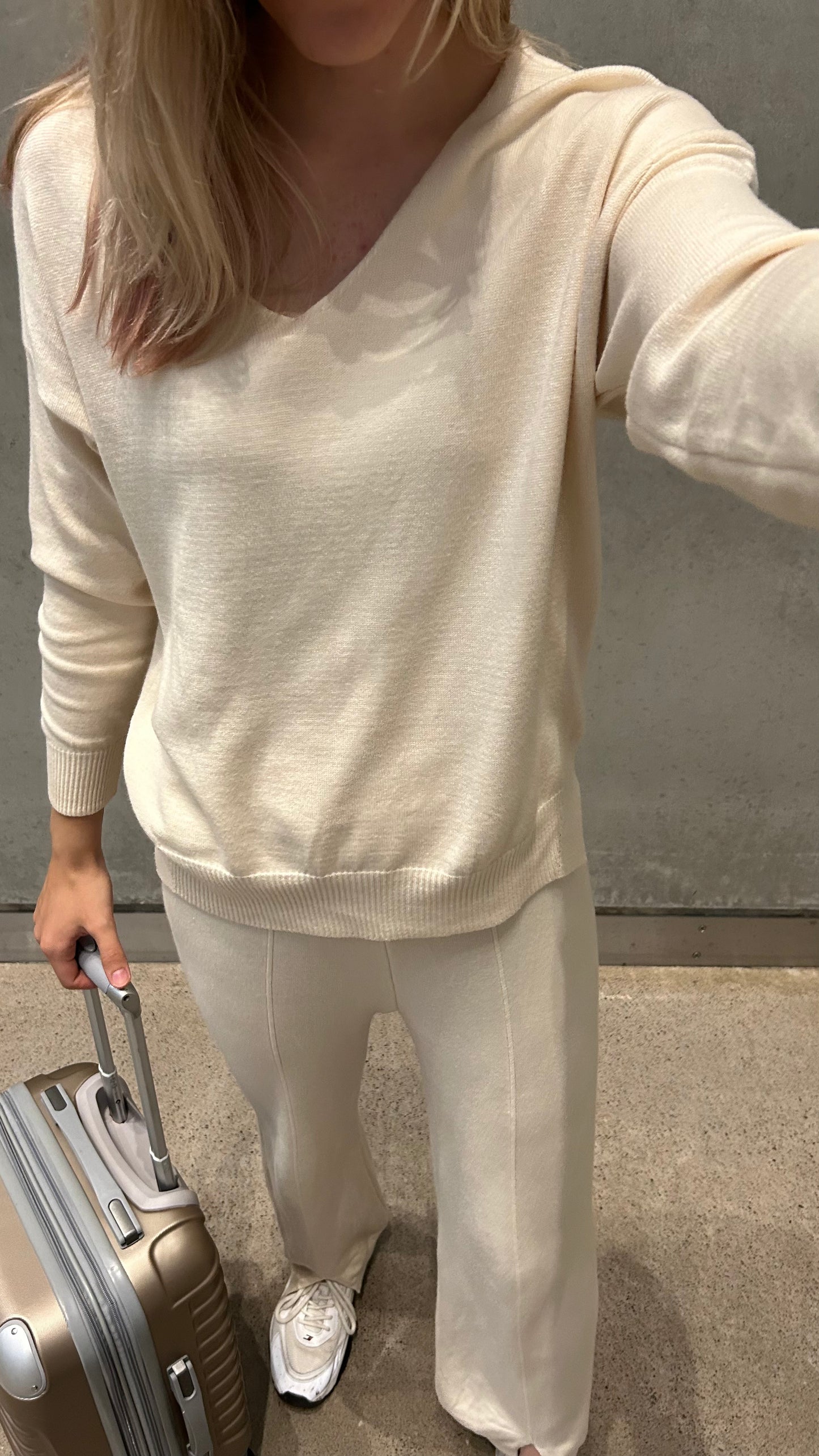 Selene -knit trousers, vanilla