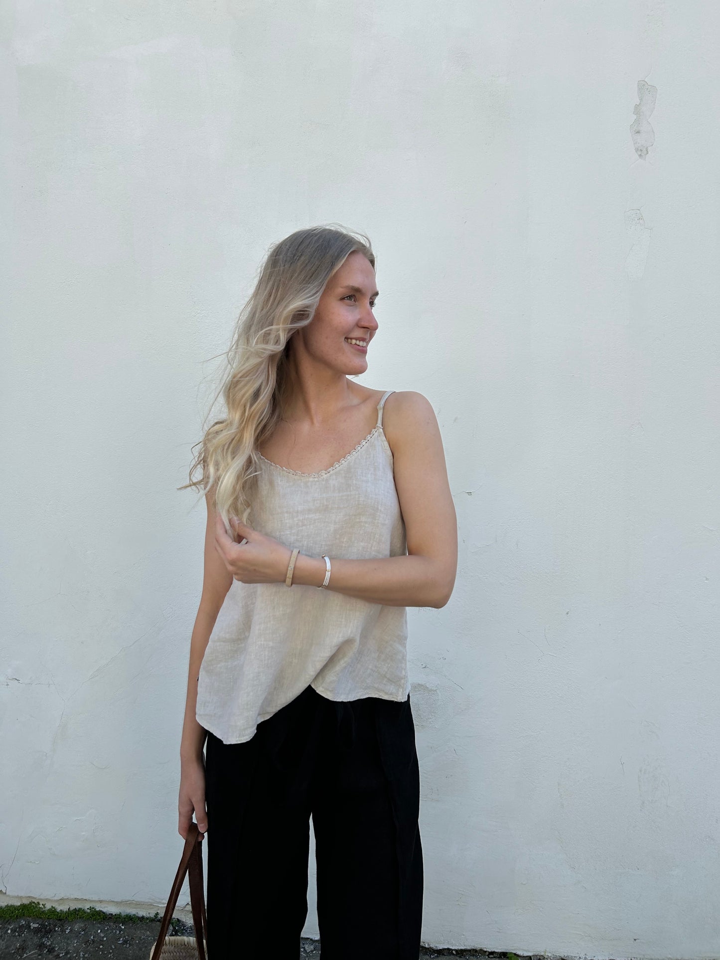 Amalthe -lace top, sand