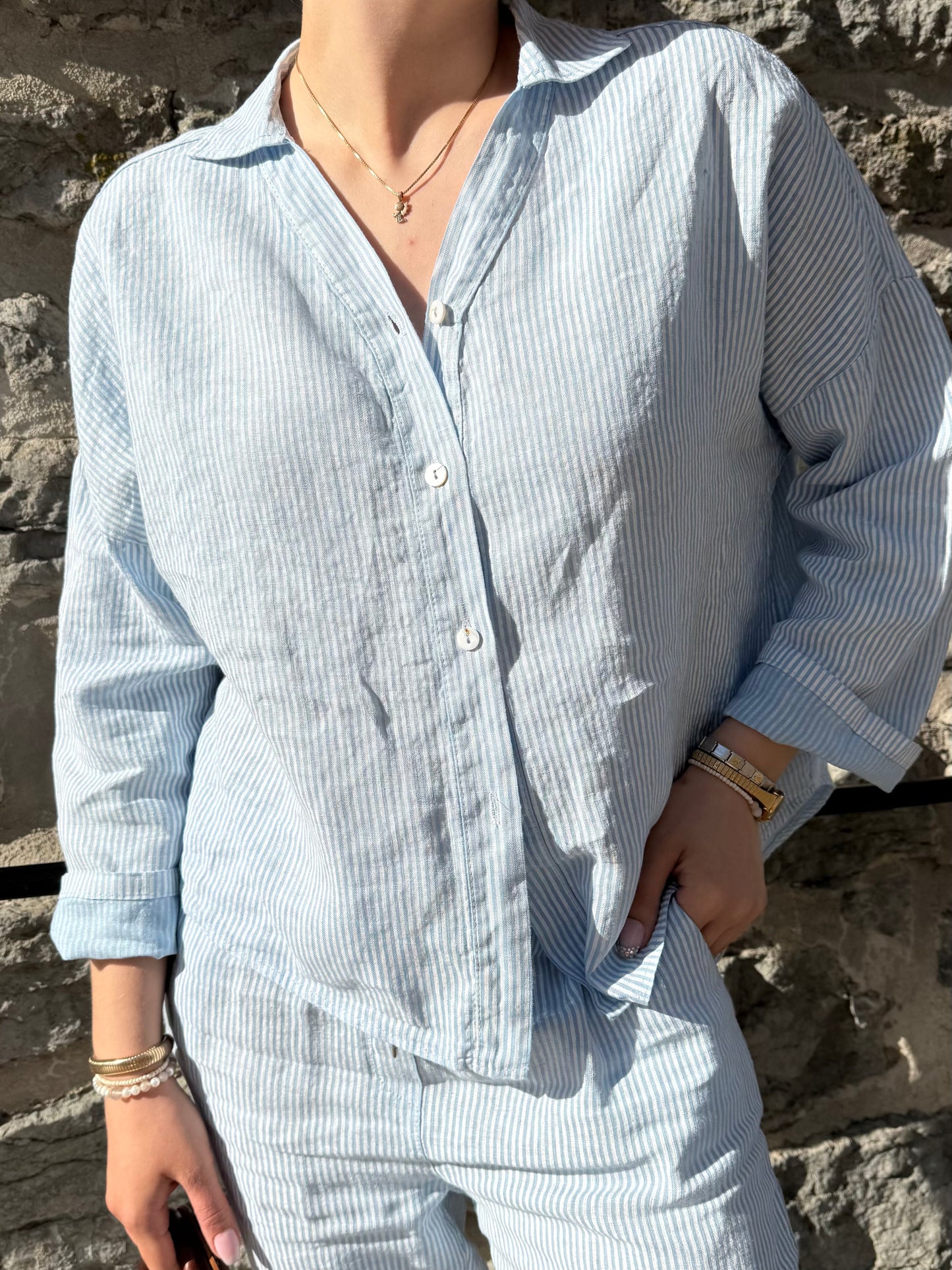 Elaine - blouse, baby blue
