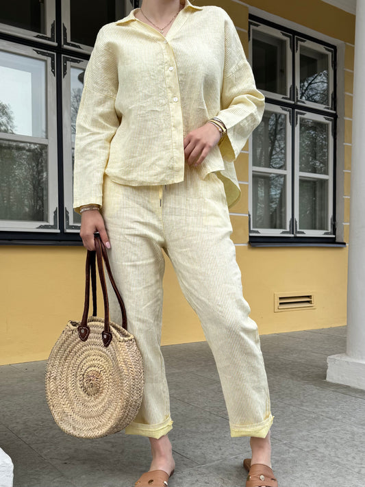 Elaine -pants, butter yellow