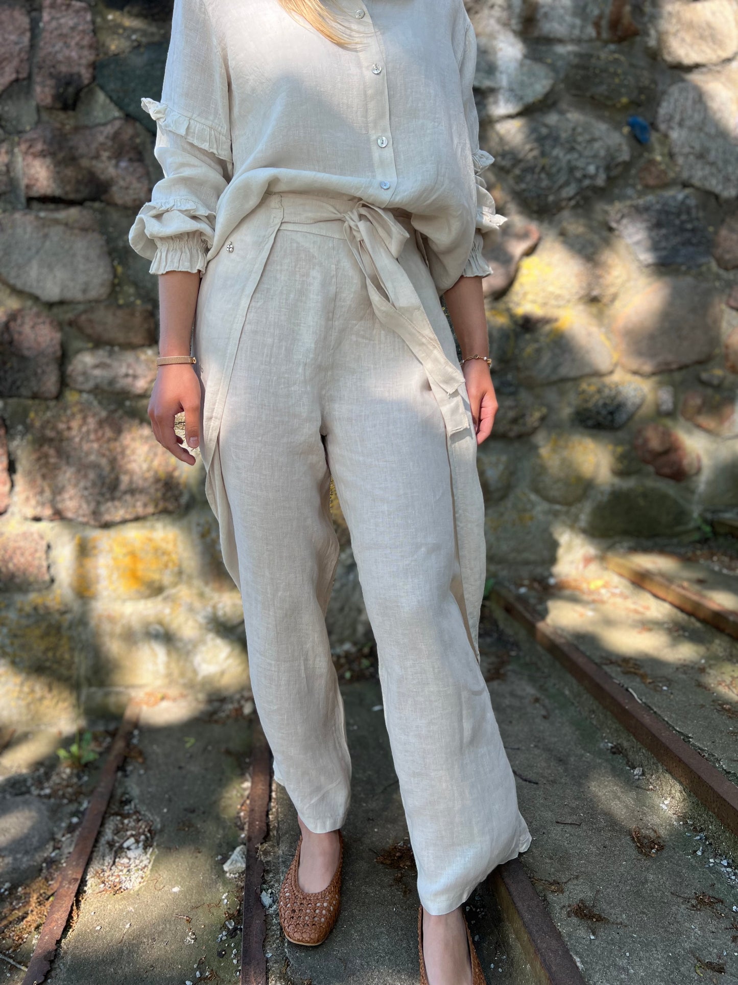 Zia -linen pants, light sand