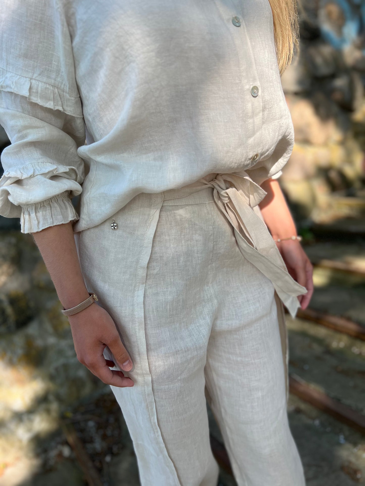 Zia -linen pants, light sand