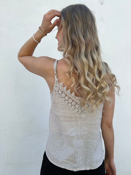 Amalthe -lace top, sand