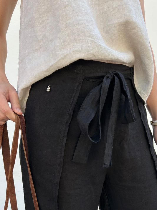 Zia -linen pants, black